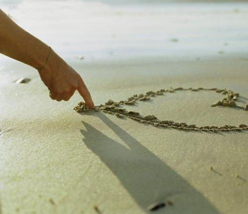 A heart drawn in the sand